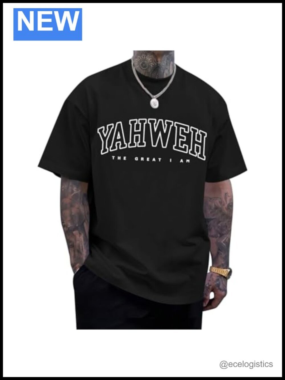 Oversized Graphic Tee Cotton Blend T-Shirt Religious Faith
